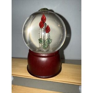 Snow Globe Glass Candles Wood